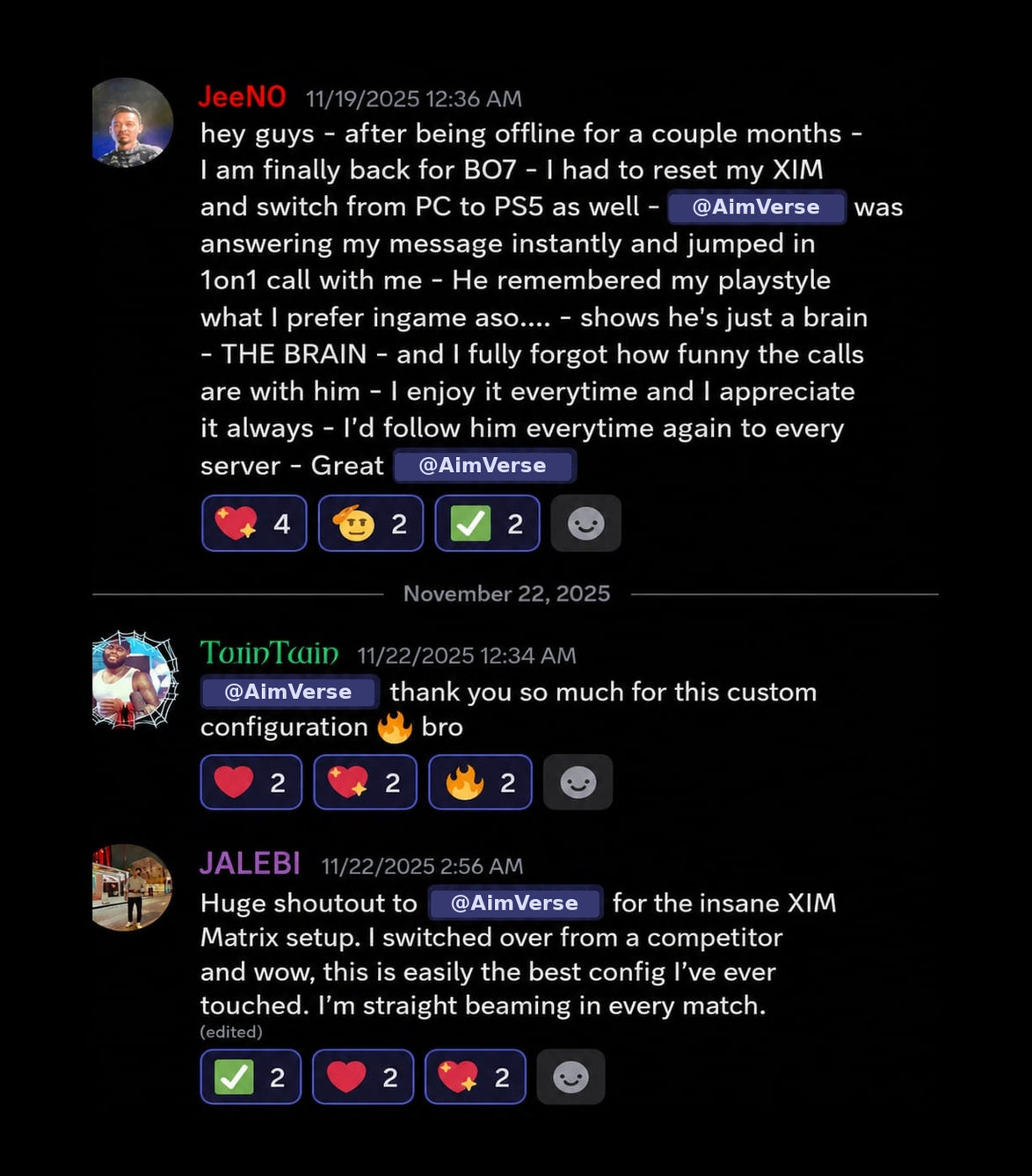 Customer testimonial