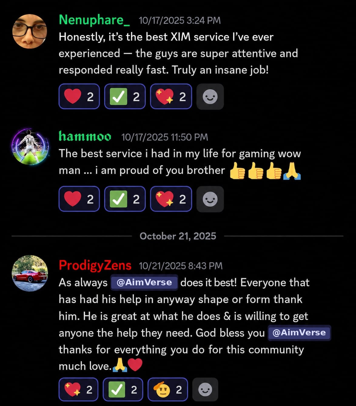 Customer testimonial