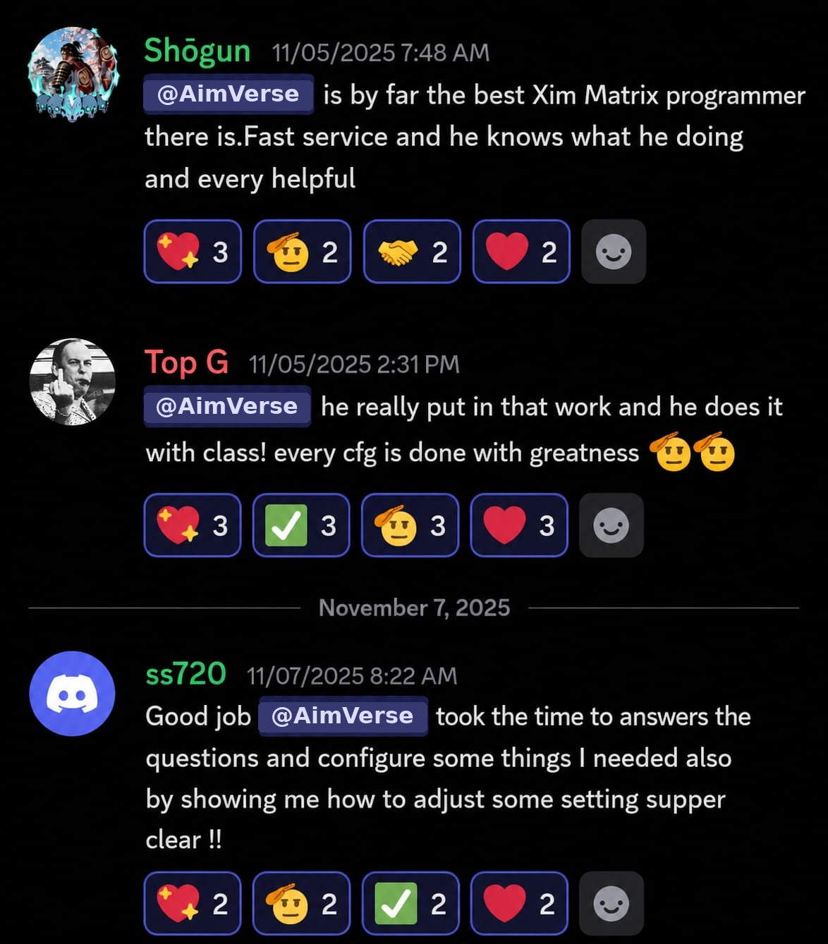 Customer testimonial