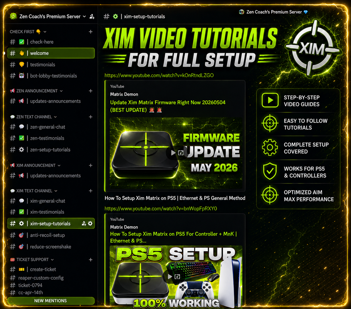 XIM Matrix Custom Config + 1-on-1 Support (Most VIP Tier)